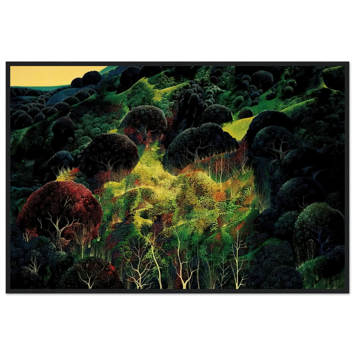 Autumn Fields Framed Poster | Eyvind Earle Framed Prints Wall Art | Eyvind Earle Prints