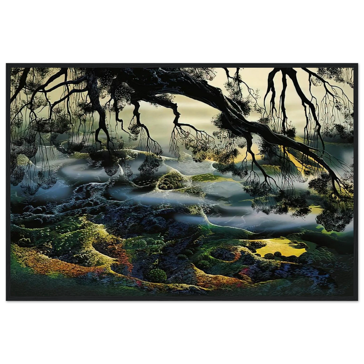 Fog Passes By Framed Poster | Eyvind Earle Framed Prints Wall Art | Eyvind Earle Prints
