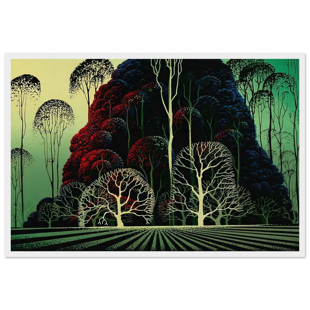 Eucalyptus Forest Framed Poster | Eyvind Earle Framed Prints Wall Art | Eyvind Earle Prints