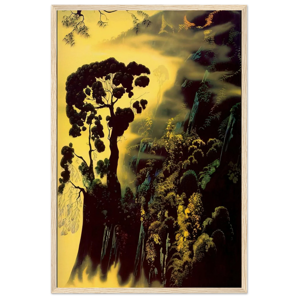 Sunset Silhouette Framed Poster | Eyvind Earle Framed Prints Wall Art | Eyvind Earle Prints