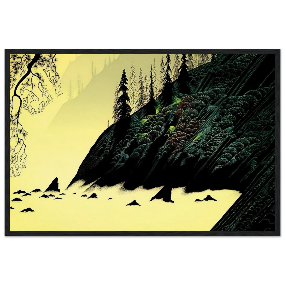 Spruce Redwood and Pine Framed Poster | Eyvind Earle Framed Prints Wall Art | Eyvind Earle Prints