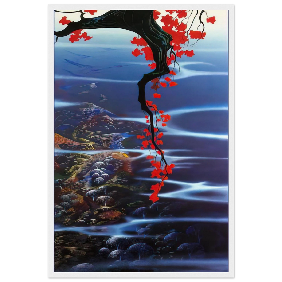 Red Leaves Framed Poster | Eyvind Earle Framed Prints Wall Art | Eyvind Earle Prints