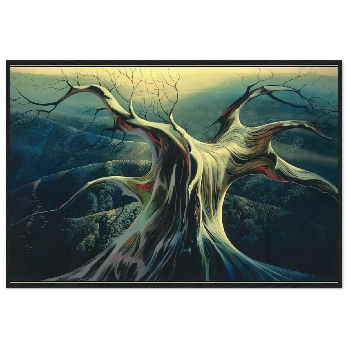 Moonlit Tree Trunk Framed Poster | Eyvind Earle Framed Prints Wall Art | Eyvind Earle Prints