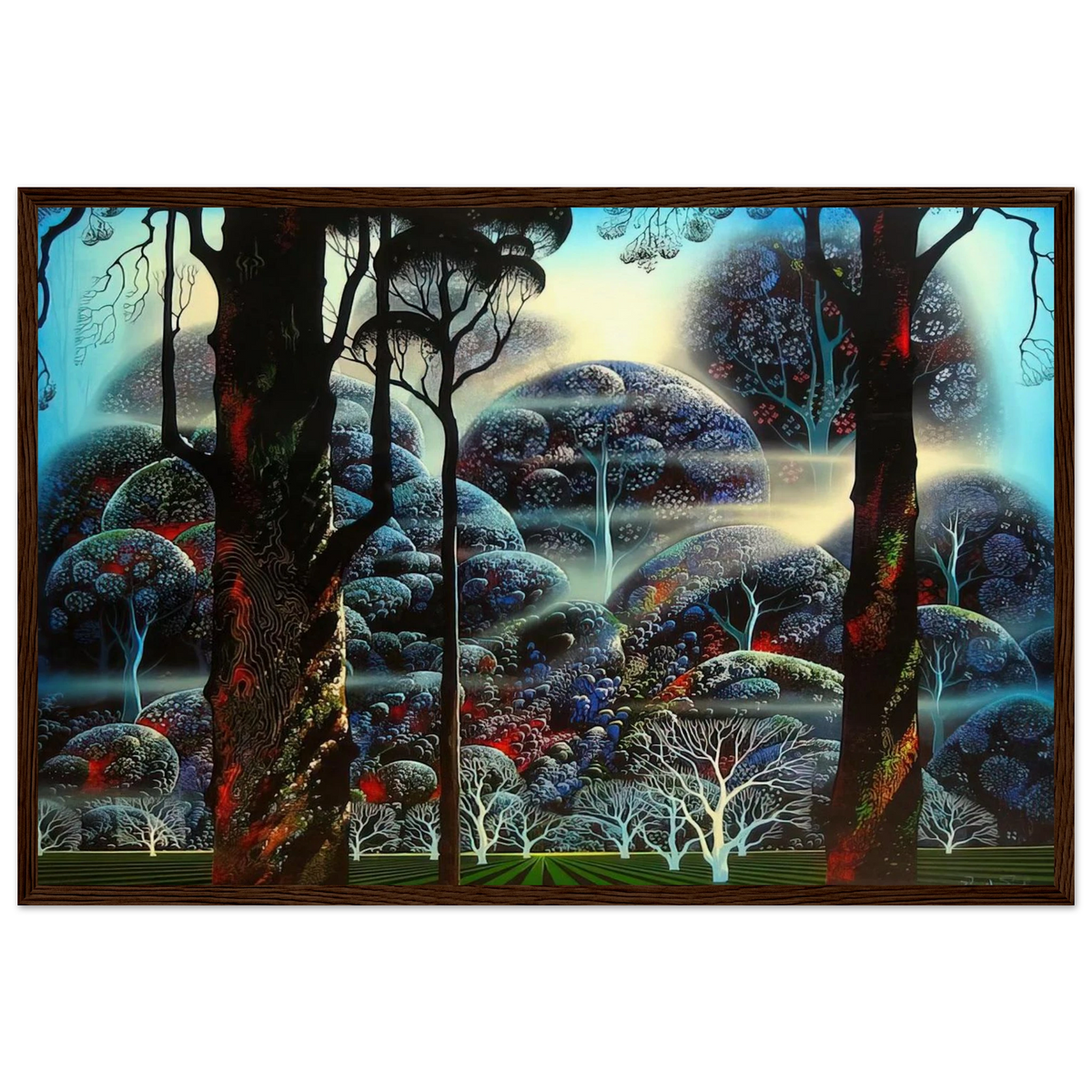 Mist in the Dark Woods Framed Poster | Eyvind Earle Framed Prints Wall Art | Eyvind Earle Prints