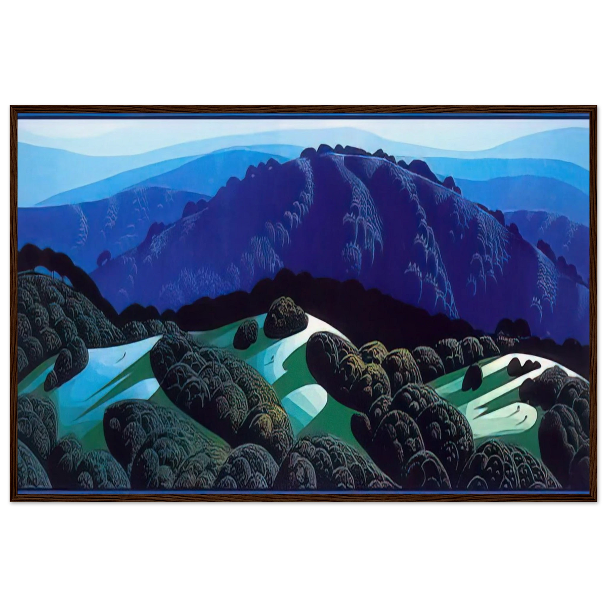 Three Fields and a Mountain Framed Poster | Eyvind Earle Framed Prints Wall Art | Eyvind Earle Prints