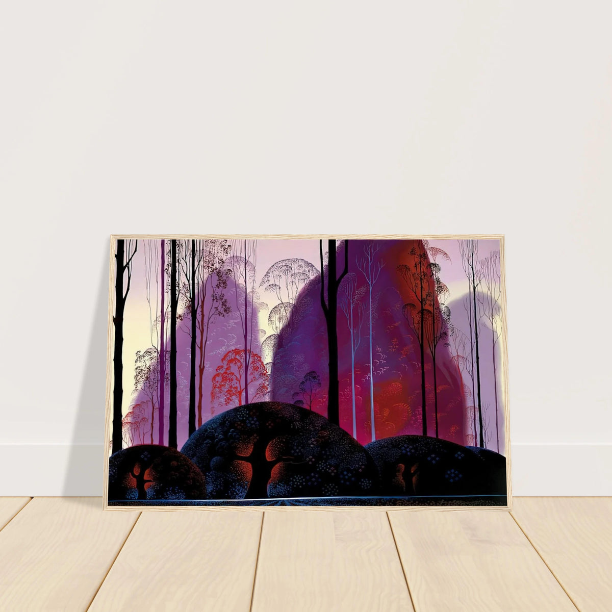 Mauve, Red and Purple Framed Poster | Eyvind Earle Framed Prints Wall Art | Eyvind Earle Prints