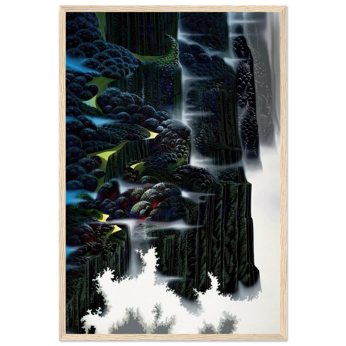 Sea Cliffs Rising Framed Poster | Eyvind Earle Framed Prints Wall Art | Eyvind Earle Prints