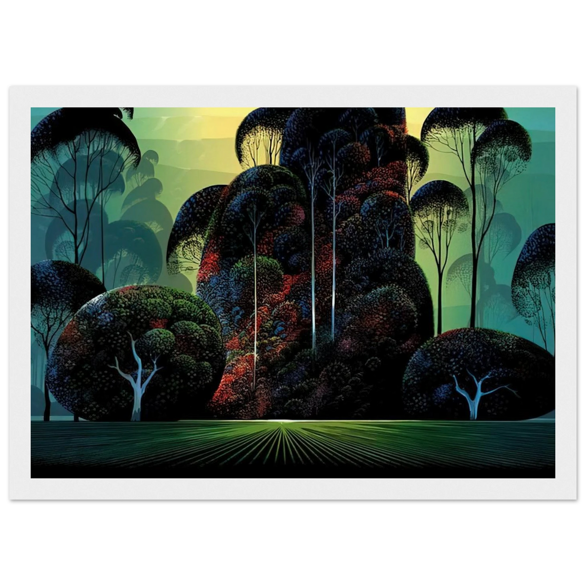 Mendacino Framed Poster | Eyvind Earle Framed Prints Wall Art | Eyvind Earle Prints