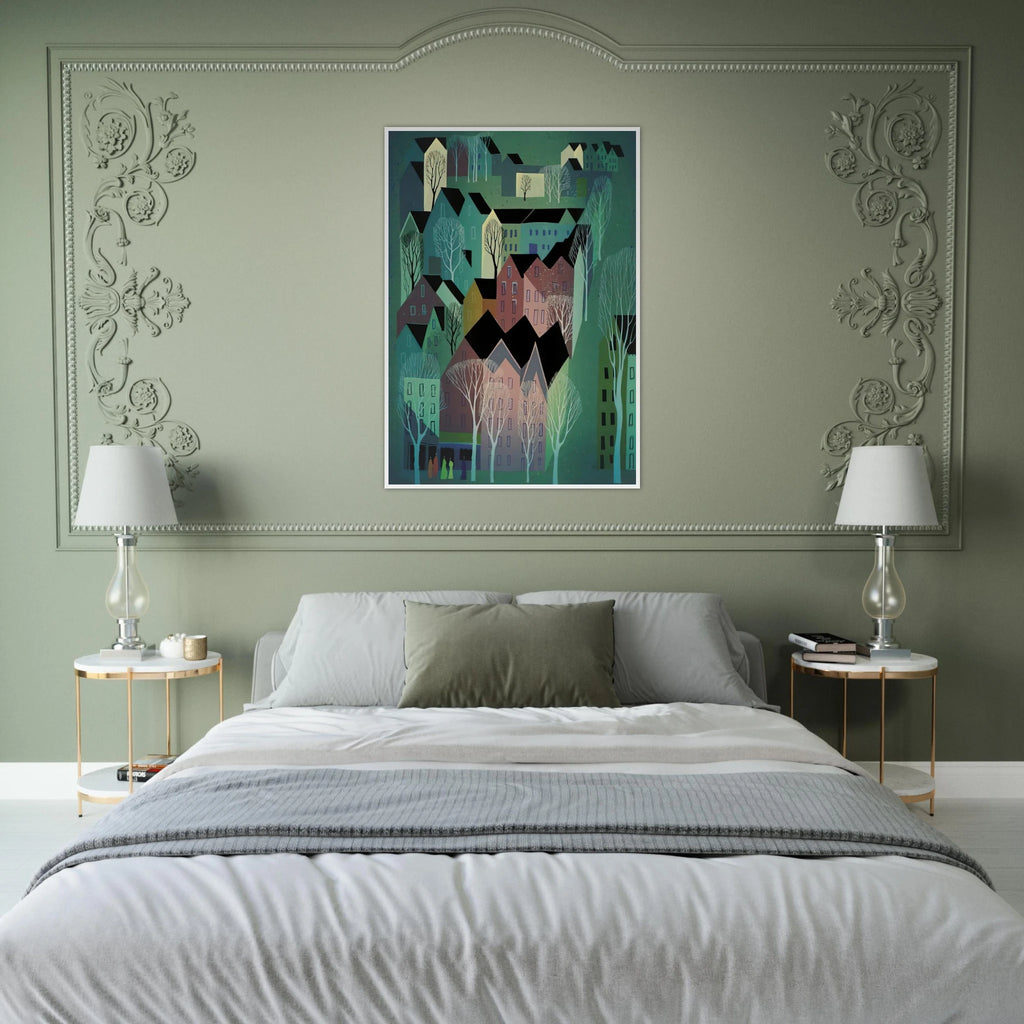 Village Framed Poster | Eyvind Earle Framed Prints Wall Art | Eyvind Earle Prints