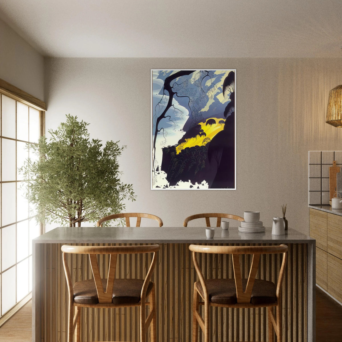 Carmel Highlands Framed Poster | Eyvind Earle Framed Prints Wall Art | Eyvind Earle Prints