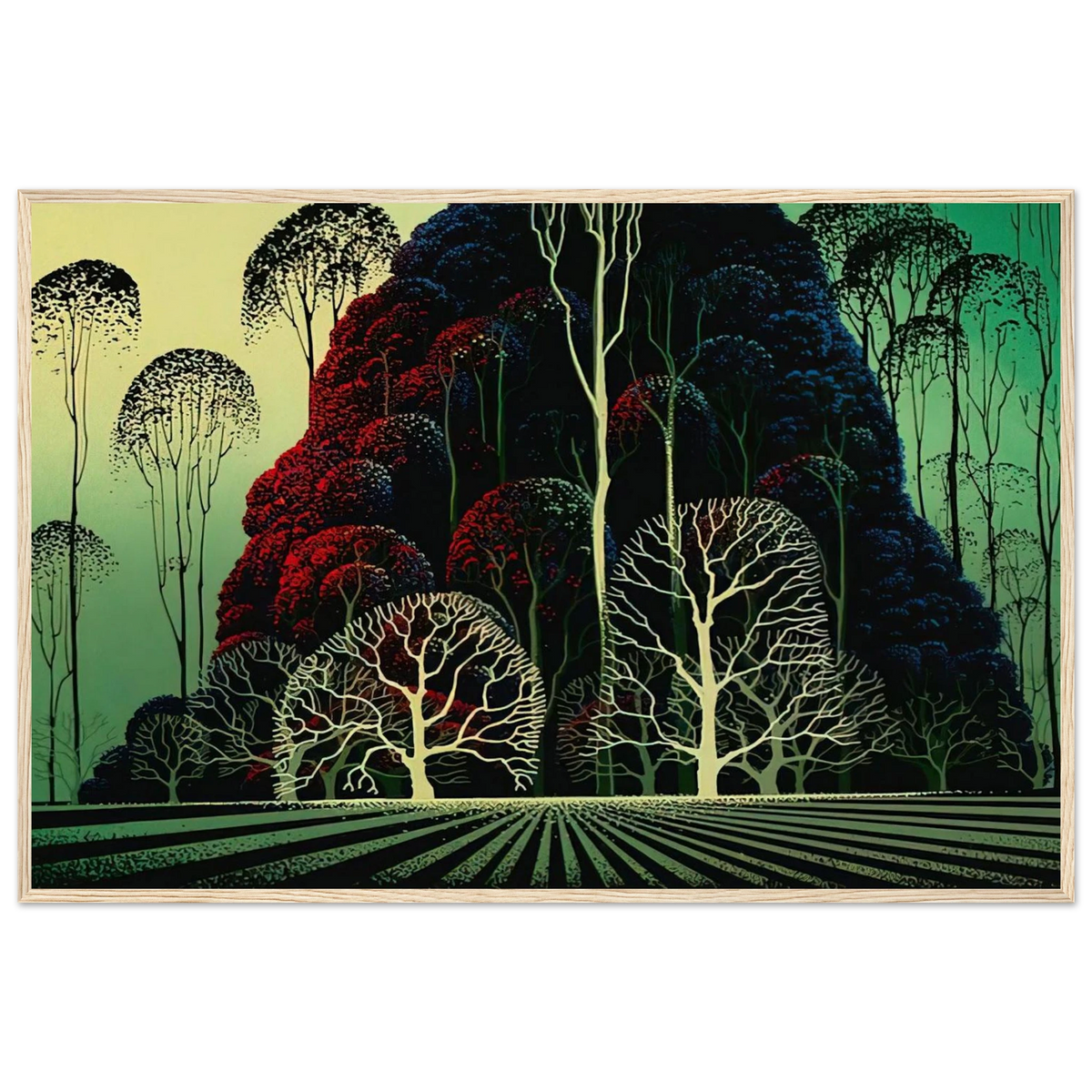 Eucalyptus Forest Framed Poster | Eyvind Earle Framed Prints Wall Art | Eyvind Earle Prints
