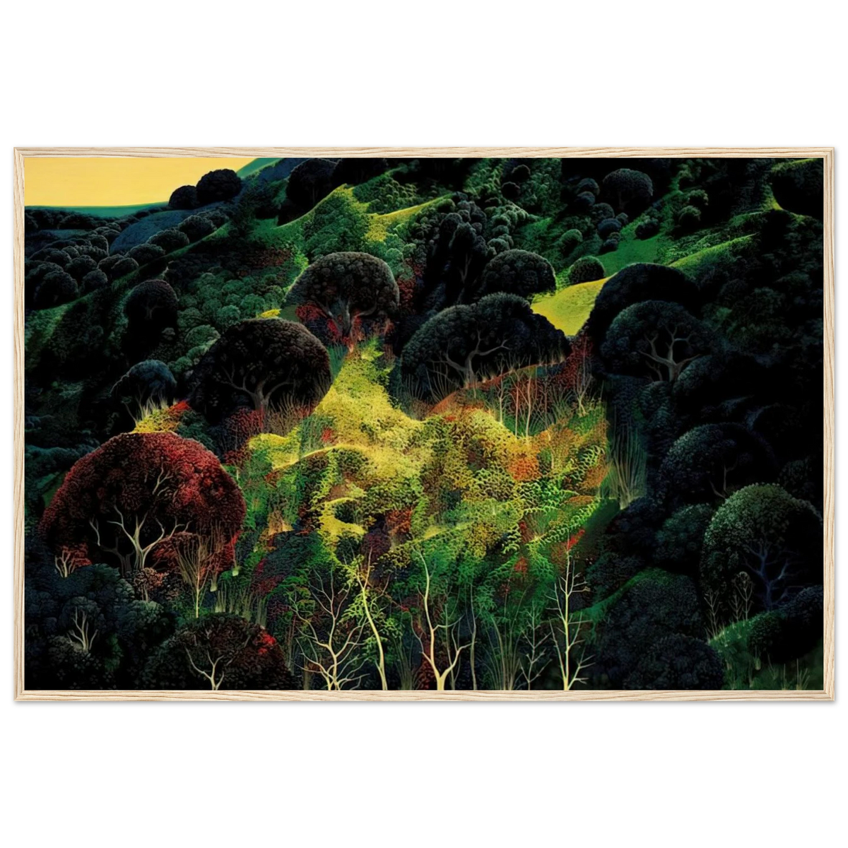 Autumn Fields Framed Poster | Eyvind Earle Framed Prints Wall Art | Eyvind Earle Prints