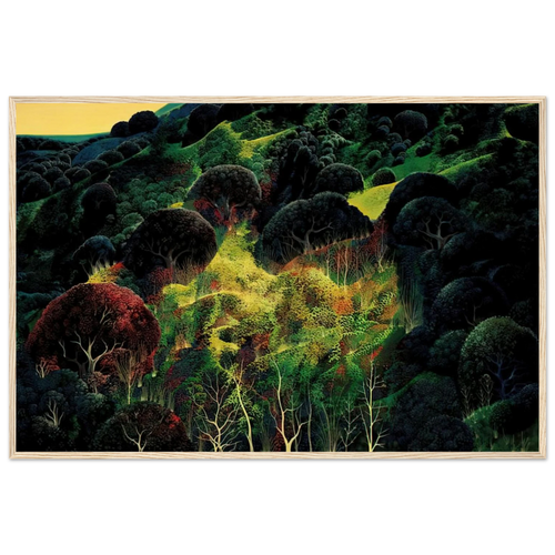Autumn Fields Framed Poster | Eyvind Earle Framed Prints Wall Art | Eyvind Earle Prints