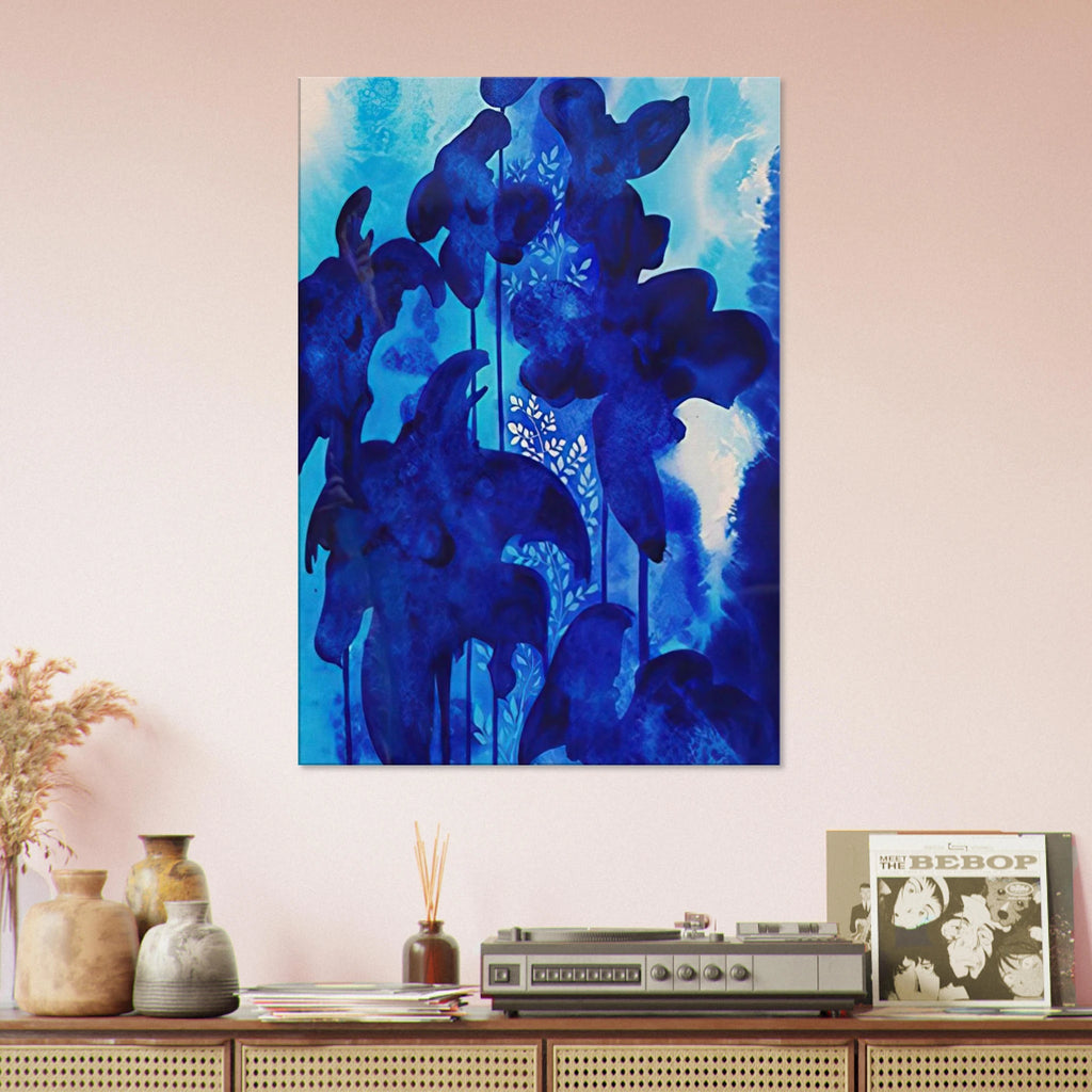 Blue Floral Canvas | Eyvind Earle Canvas | Eyvind Earle Prints