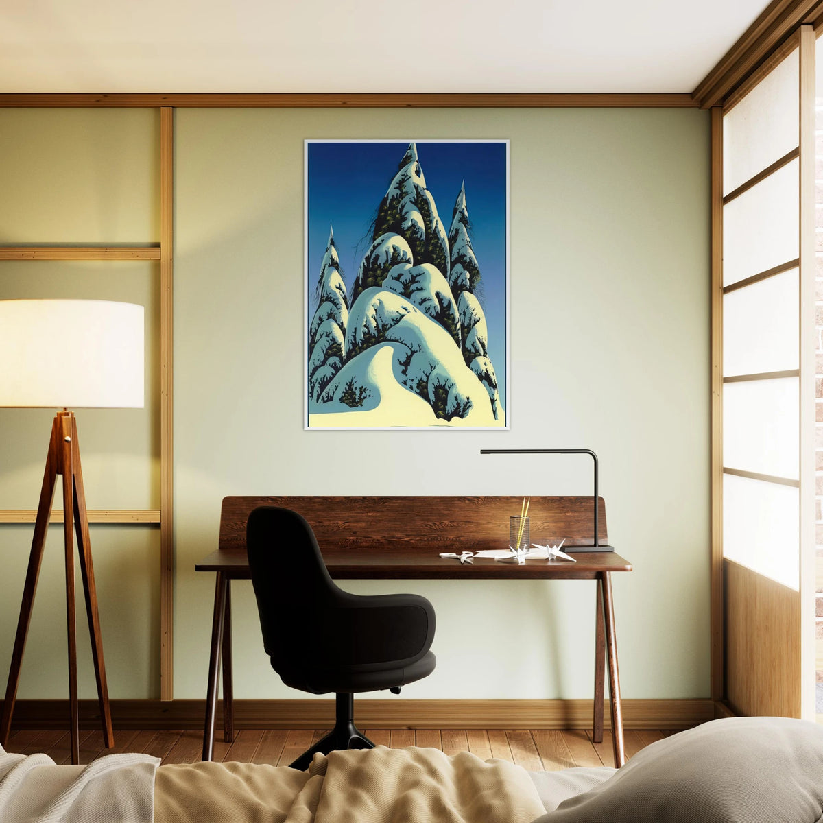New Fallen Snow Framed Poster | Eyvind Earle Framed Prints Wall Art | Eyvind Earle Prints