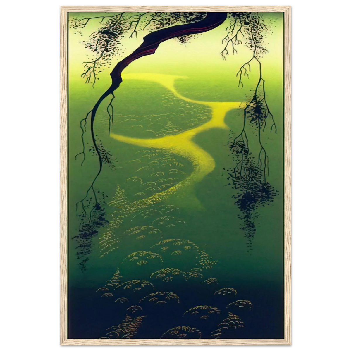 Green Mist Framed Poster | Eyvind Earle Framed Prints Wall Art | Eyvind Earle Prints