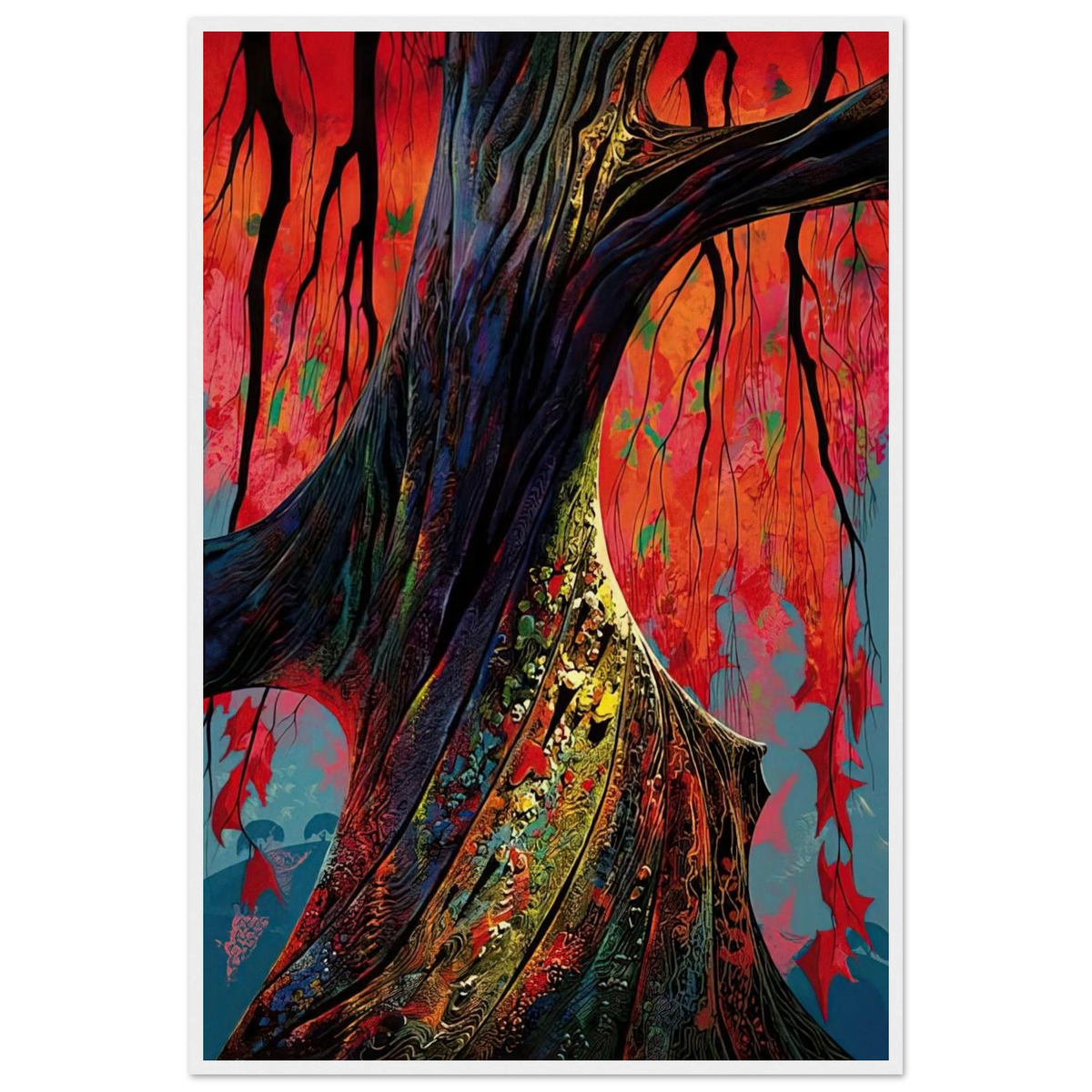 Fire red and gold Framed Poster | Eyvind Earle Framed Prints Wall Art | Eyvind Earle Prints