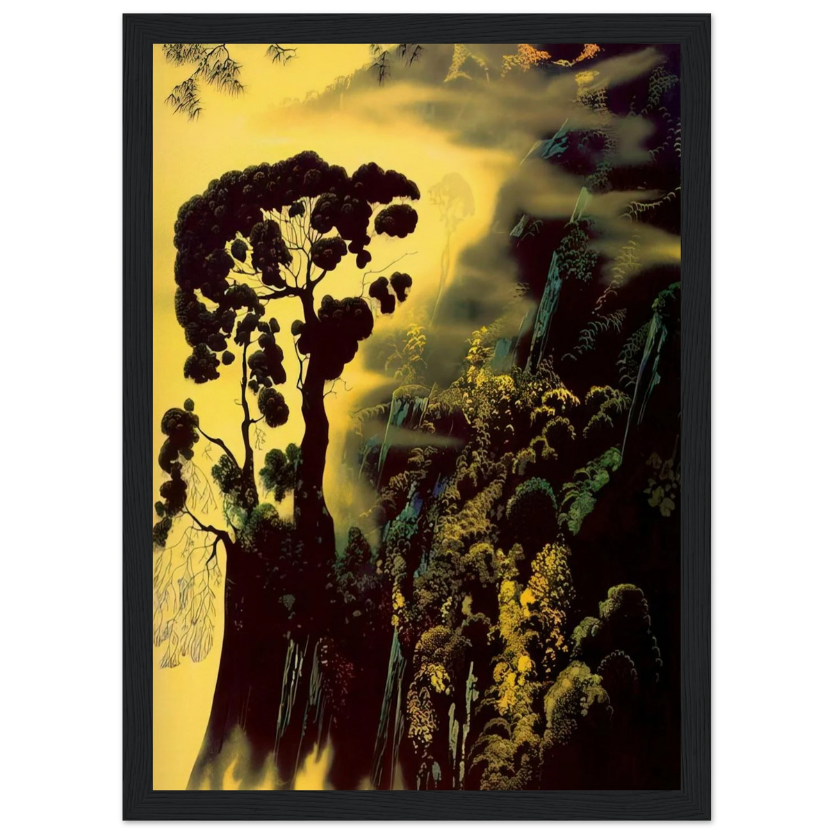 Sunset Silhouette Framed Poster | Eyvind Earle Framed Prints Wall Art | Eyvind Earle Prints