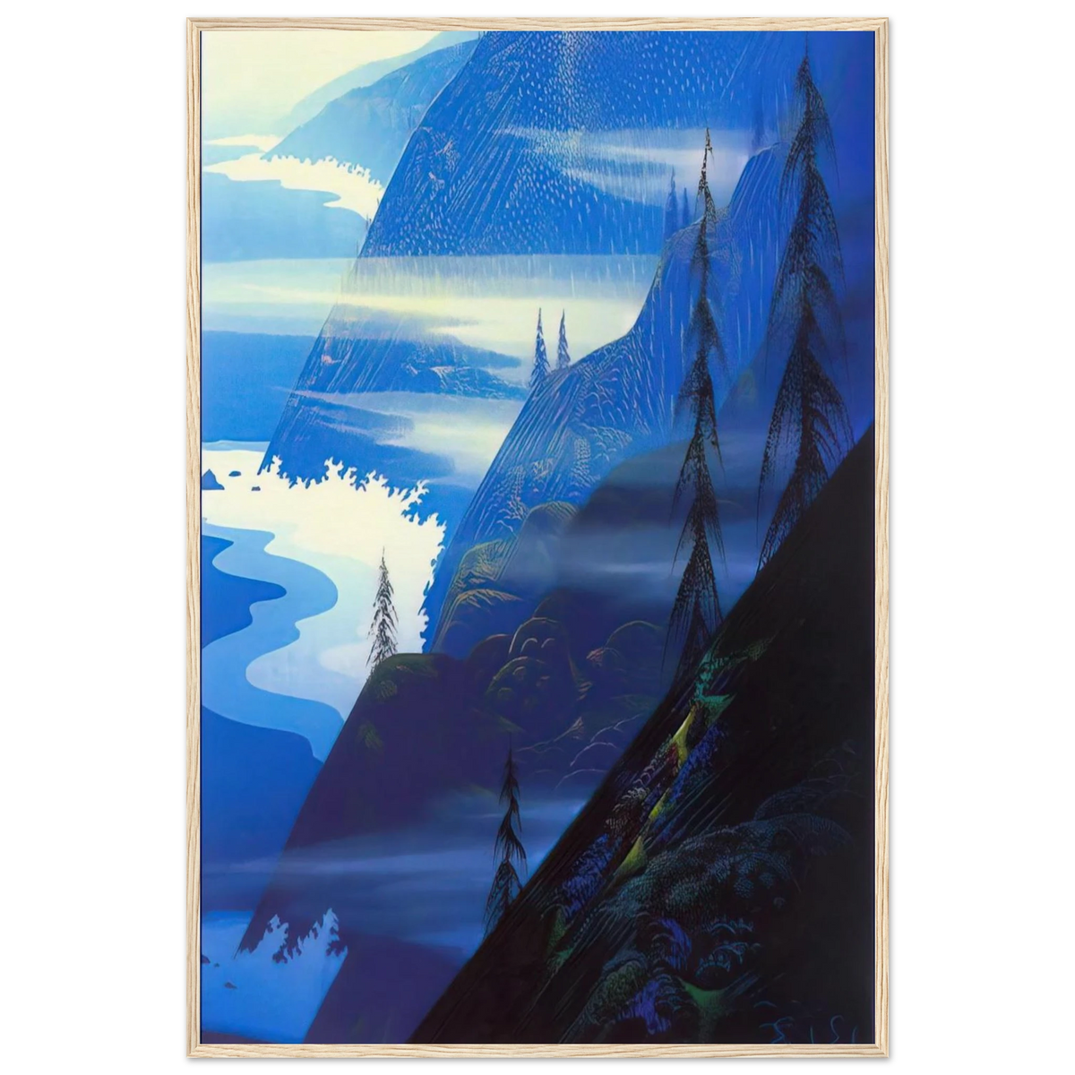 Stardust blue Framed Poster | Eyvind Earle Framed Prints Wall Art | Eyvind Earle Prints