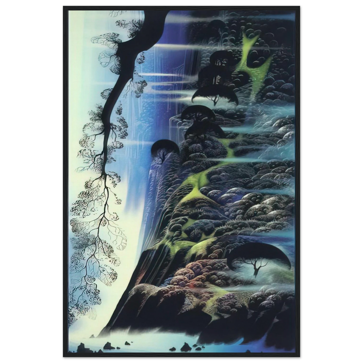 Steep Coast Line Framed Poster | Eyvind Earle Framed Prints Wall Art | Eyvind Earle Prints