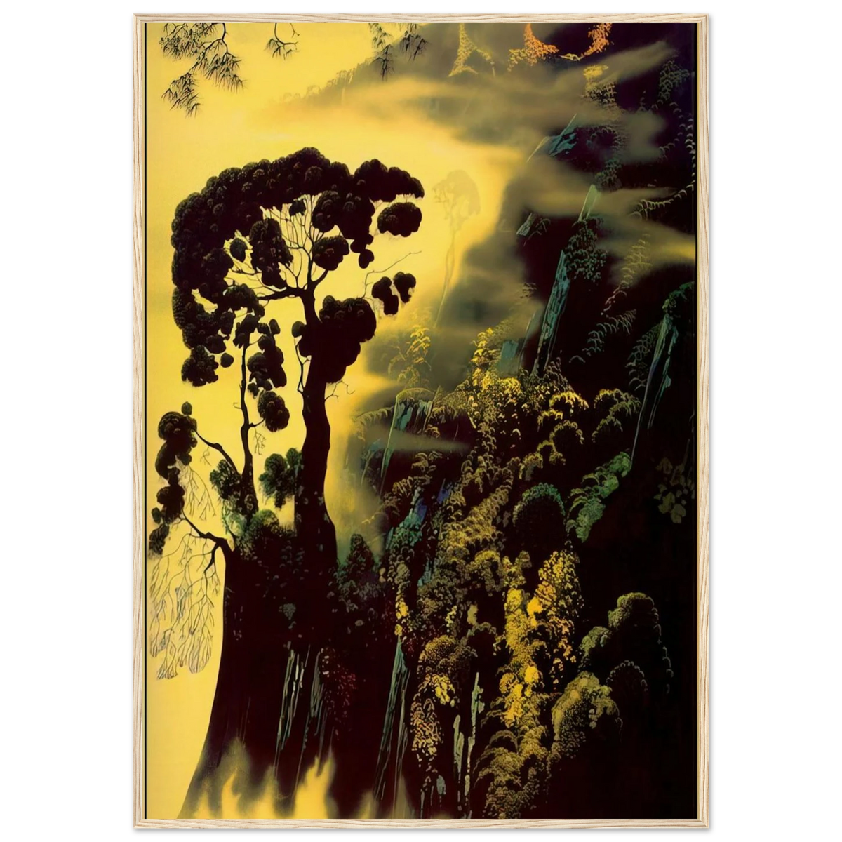 Sunset Silhouette Framed Poster | Eyvind Earle Framed Prints Wall Art | Eyvind Earle Prints