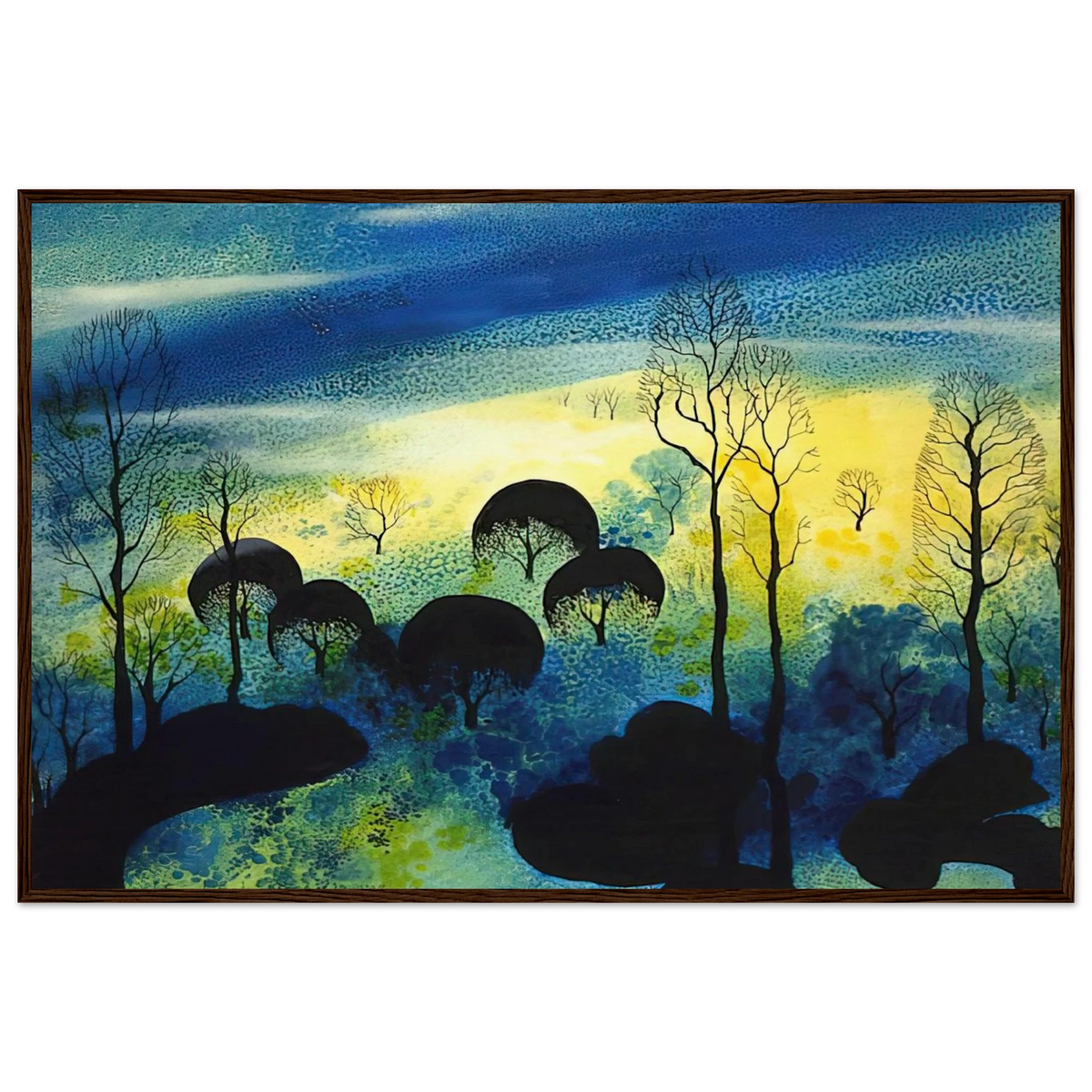 Pastures Through the Fog Framed Poster | Eyvind Earle Framed Prints Wall Art | Eyvind Earle Prints