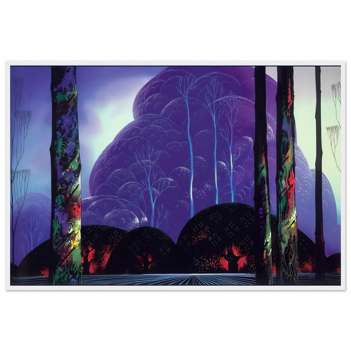 Purple Sunset Framed Poster | Eyvind Earle Framed Prints Wall Art | Eyvind Earle Prints