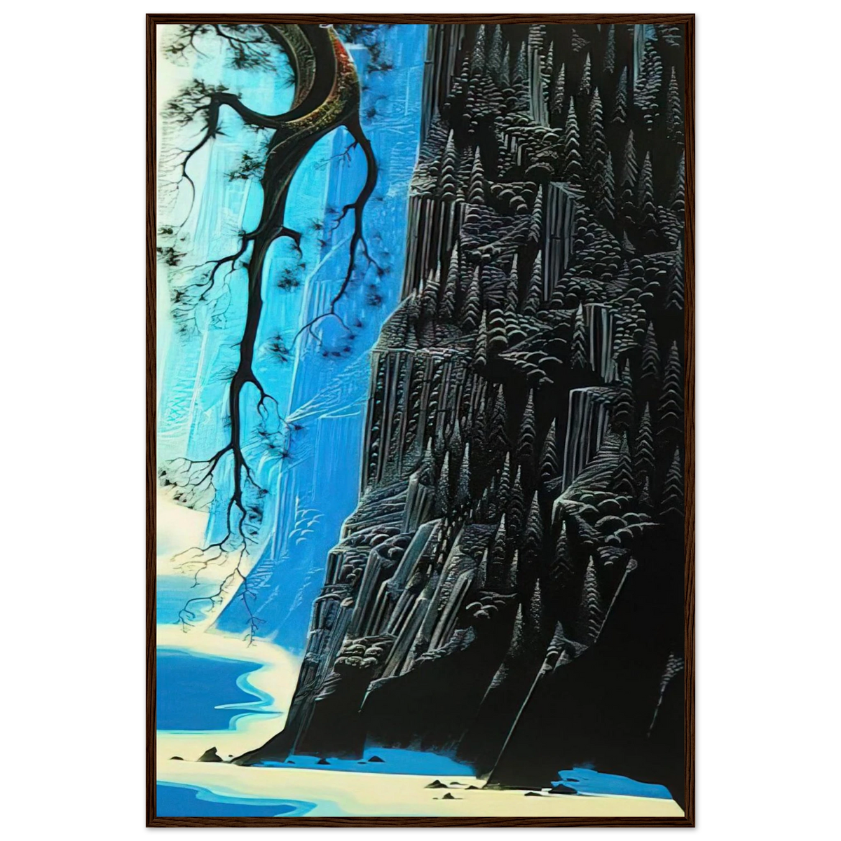Cliffs Ascending Framed Poster | Eyvind Earle Framed Prints Wall Art | Eyvind Earle Prints