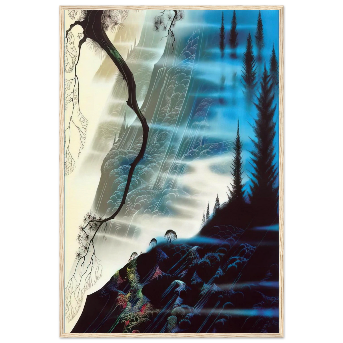 Sea Cliffs and Redwoods Framed Poster | Eyvind Earle Framed Prints Wall Art | Eyvind Earle Prints