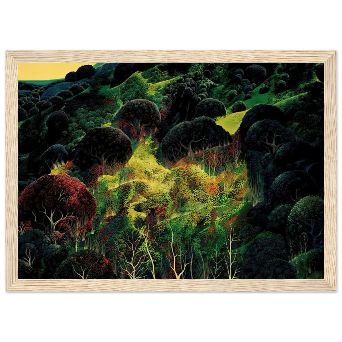 Autumn Fields Framed Poster | Eyvind Earle Framed Prints Wall Art | Eyvind Earle Prints