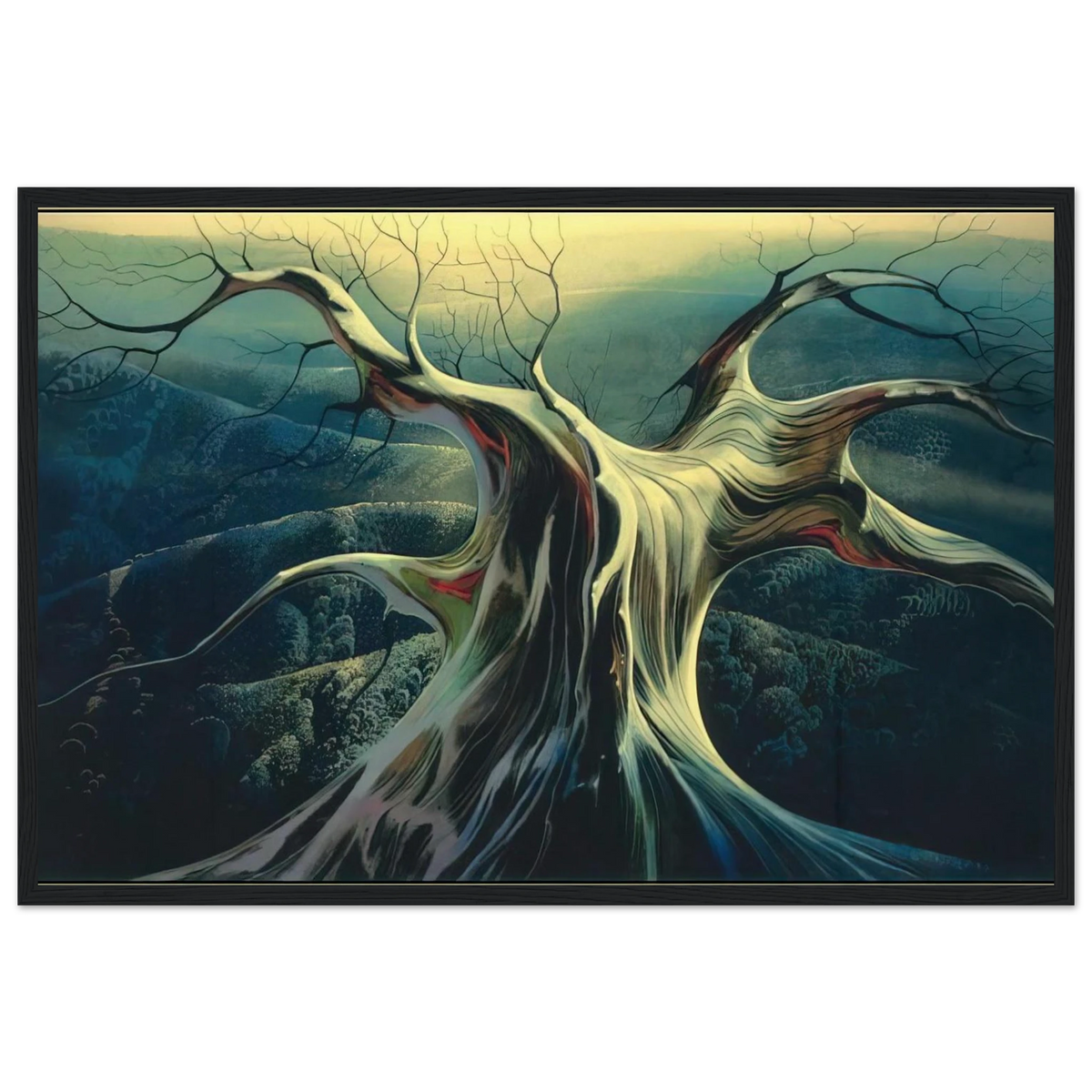 Moonlit Tree Trunk Framed Poster | Eyvind Earle Framed Prints Wall Art | Eyvind Earle Prints