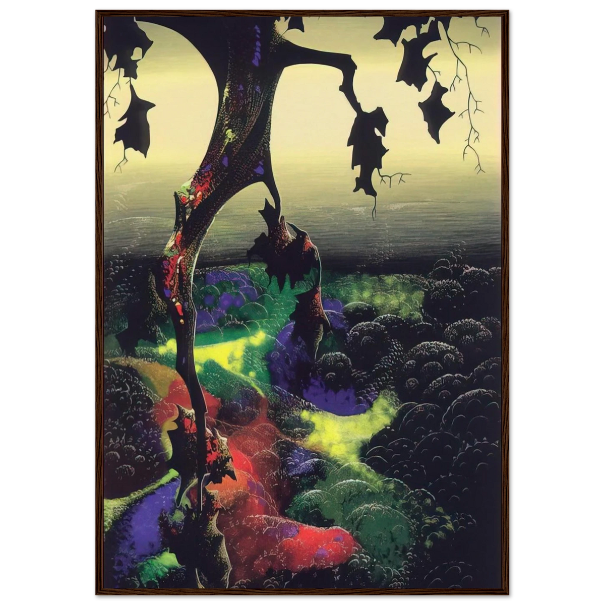 Crimson Red and Gold Framed Poster | Eyvind Earle Framed Prints Wall Art | Eyvind Earle Prints