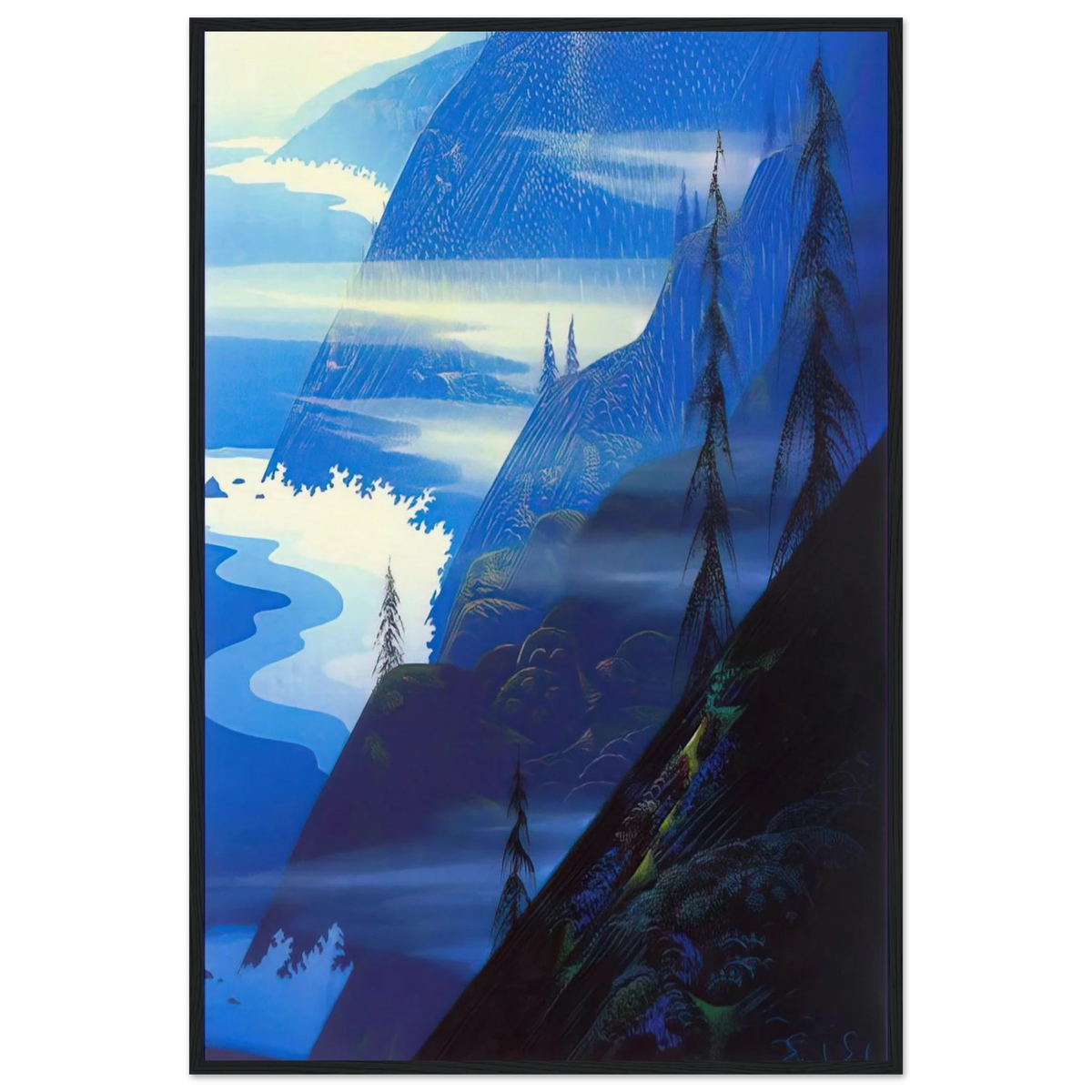 Stardust blue Framed Poster | Eyvind Earle Framed Prints Wall Art | Eyvind Earle Prints