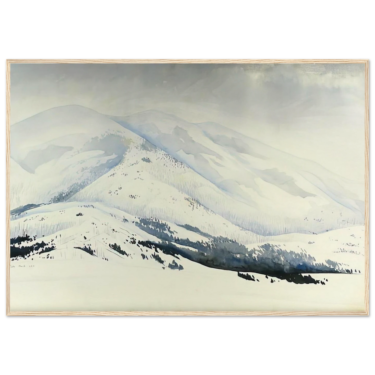 Snowy Mountain Framed Poster | Eyvind Earle Framed Prints Wall Art | Eyvind Earle Prints