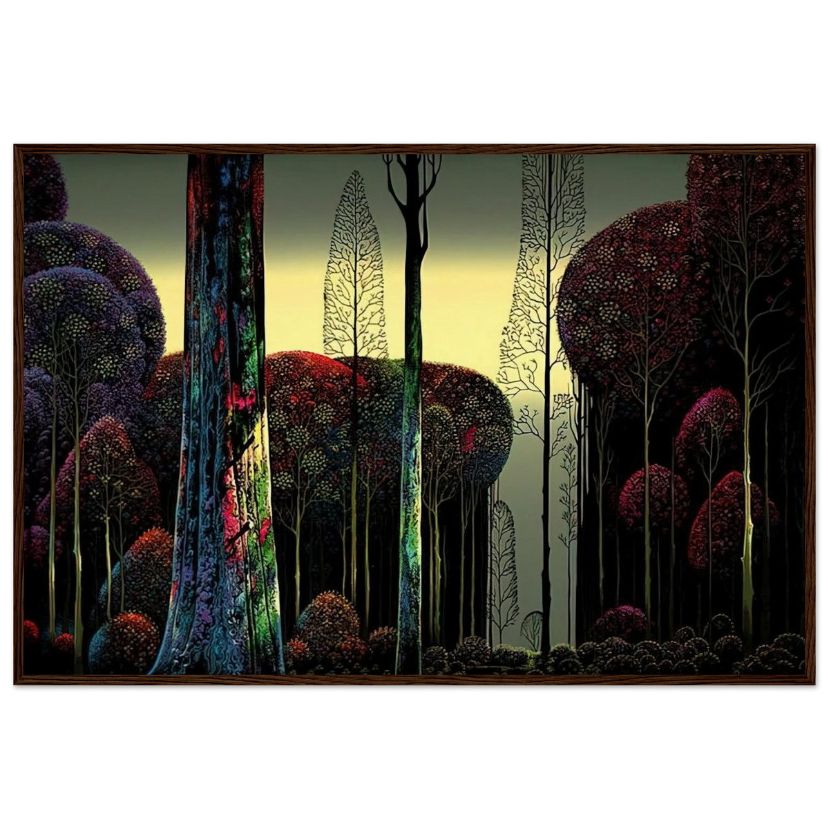 Gothic Forest Framed Poster | Eyvind Earle Framed Prints Wall Art | Eyvind Earle Prints