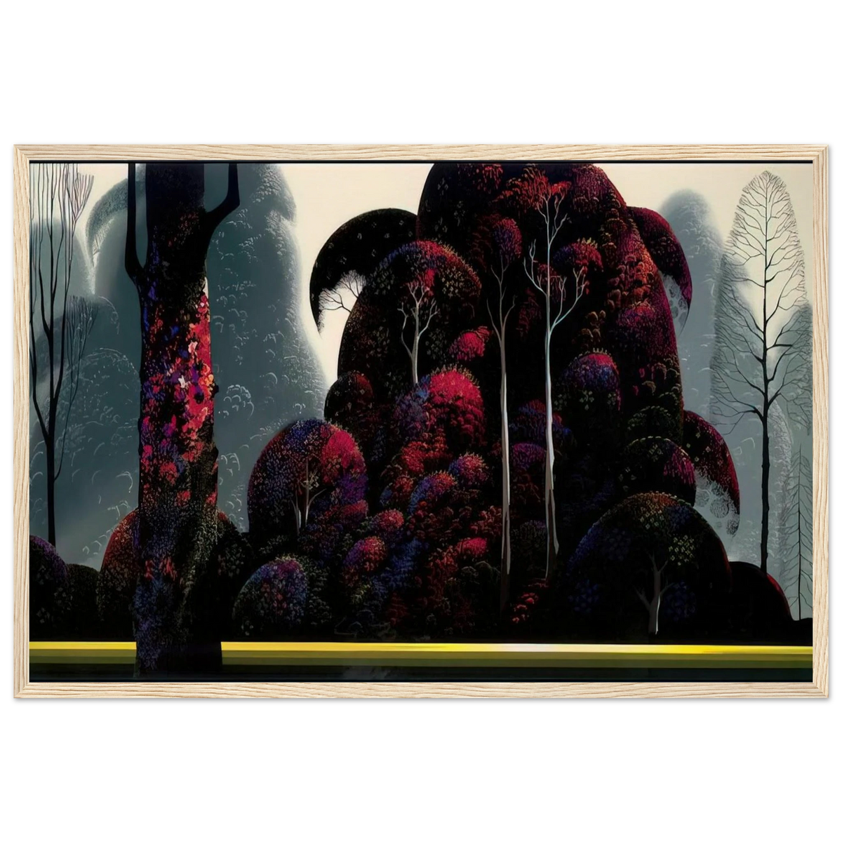 Crimson Eucalyptus Framed Poster | Eyvind Earle Framed Prints Wall Art | Eyvind Earle Prints