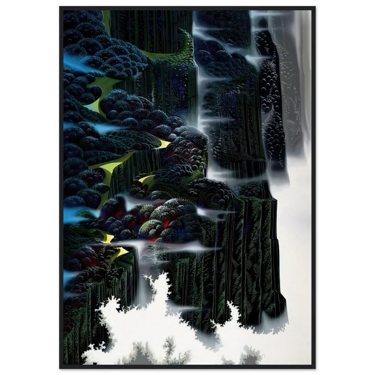 Sea Cliffs Rising Framed Poster | Eyvind Earle Framed Prints Wall Art | Eyvind Earle Prints