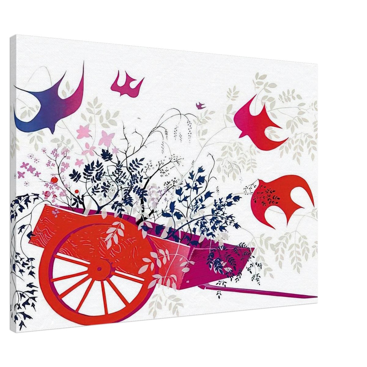 Red Wagon & Foliage Canvas | Eyvind Earle Canvas | Eyvind Earle Prints