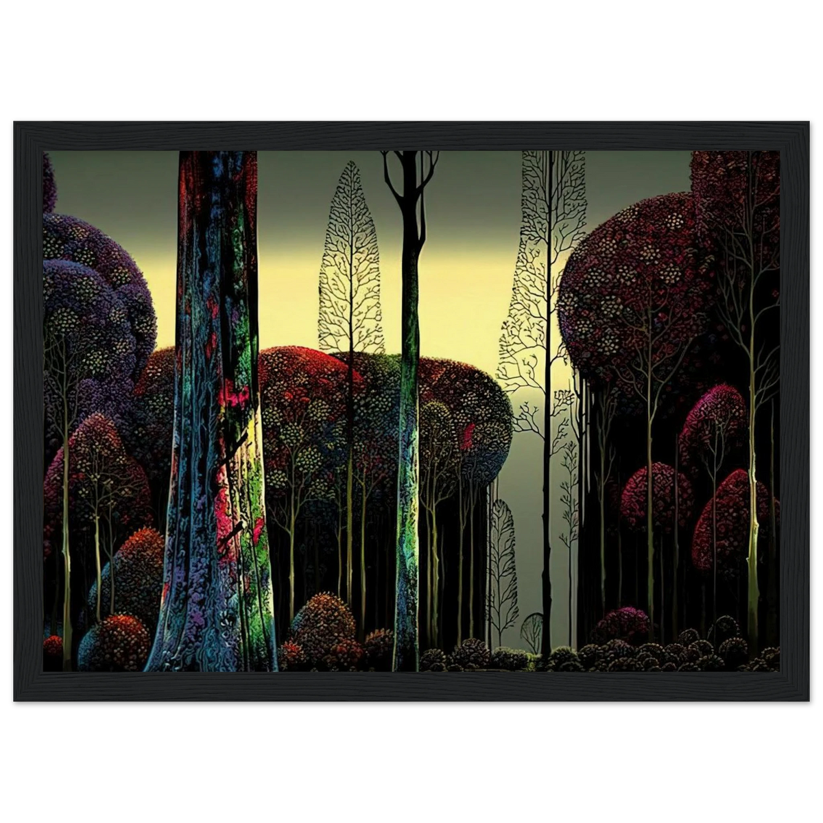 Gothic Forest Framed Poster | Eyvind Earle Framed Prints Wall Art | Eyvind Earle Prints