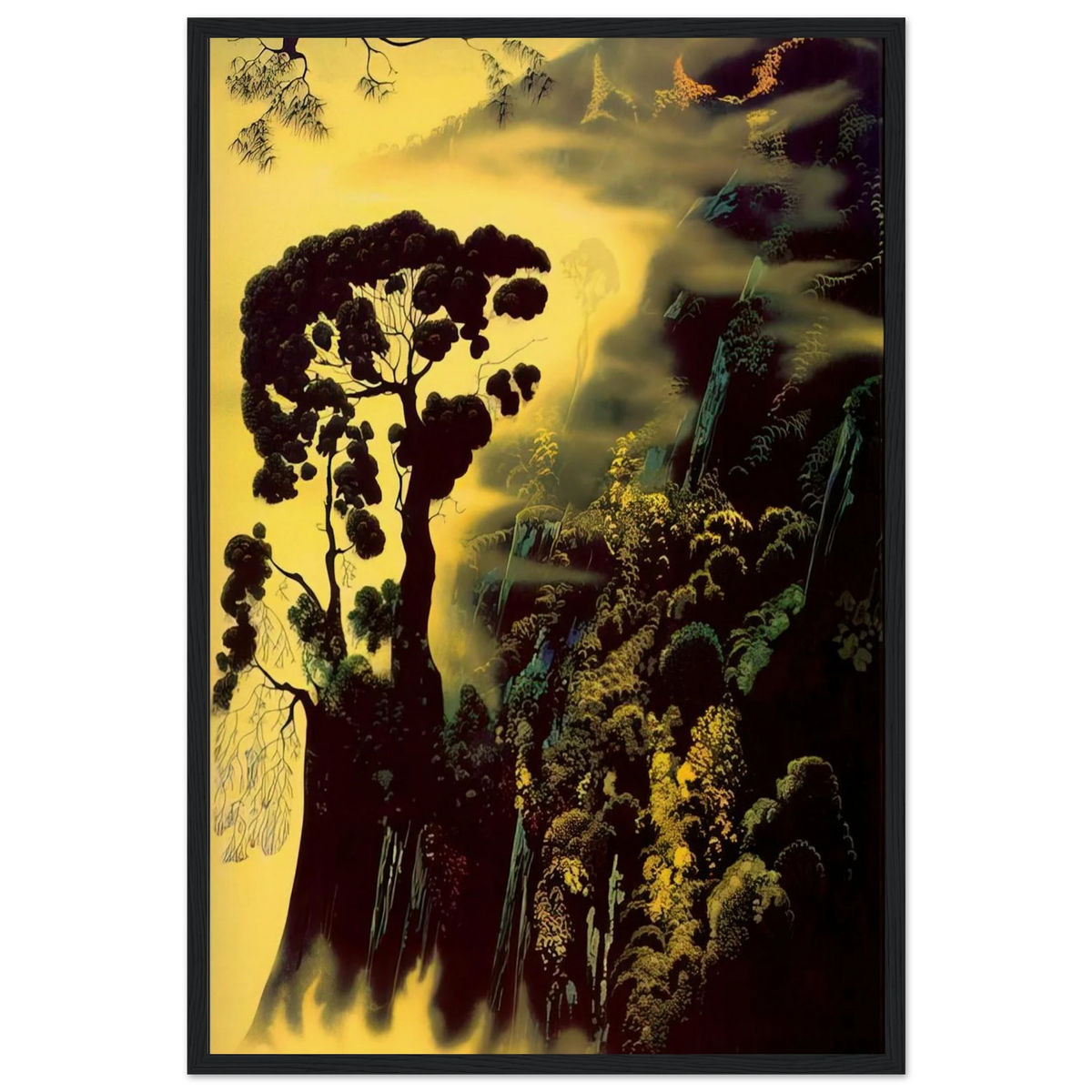 Sunset Silhouette Framed Poster | Eyvind Earle Framed Prints Wall Art | Eyvind Earle Prints