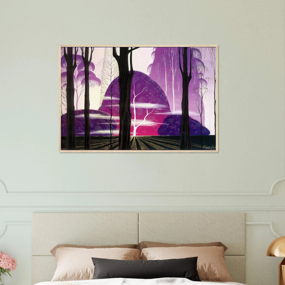 Purple Dawn Framed Poster | Eyvind Earle Framed Prints Wall Art | Eyvind Earle Prints