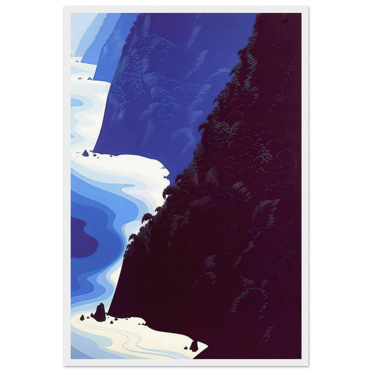 Blue Big Sur Framed Poster | Eyvind Earle Framed Prints Wall Art | Eyvind Earle Prints