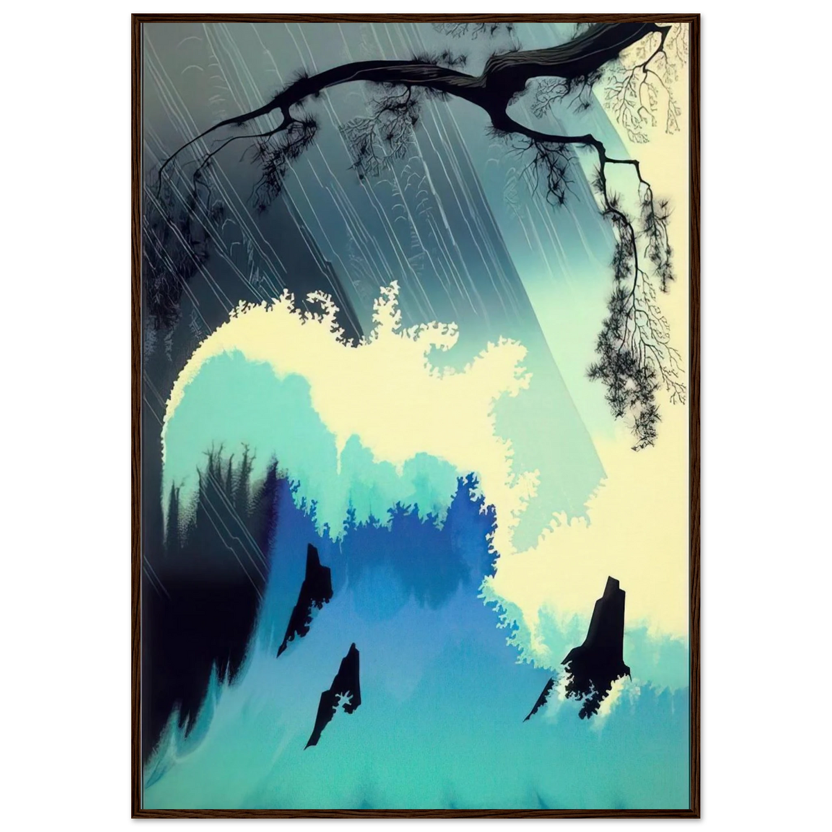 Ocean Splash Framed Poster | Eyvind Earle Framed Prints Wall Art | Eyvind Earle Prints