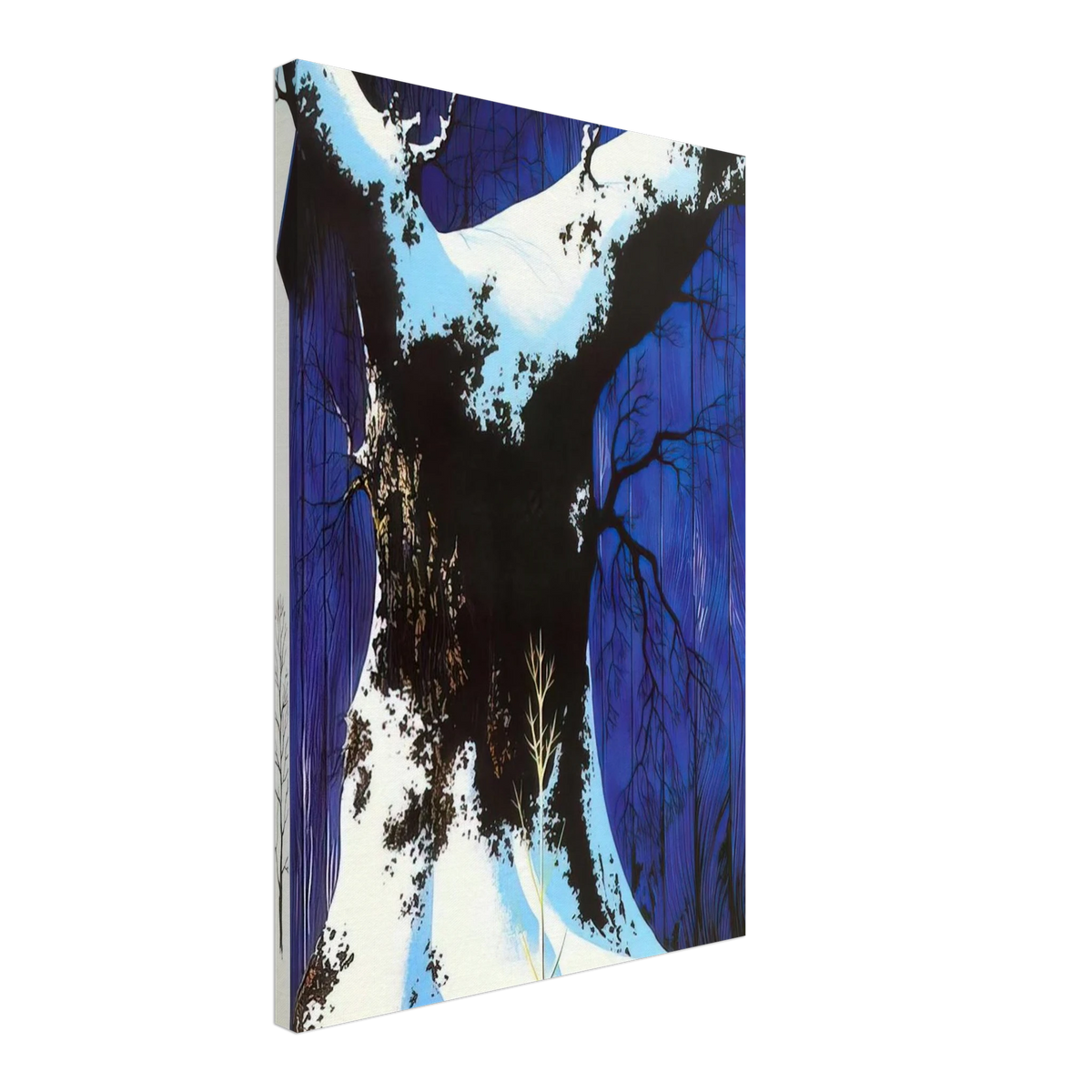 Blue Barn and Snow Canvas | Eyvind Earle Canvas | Eyvind Earle Prints