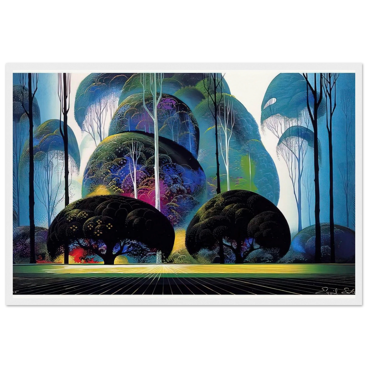 Green Forest Framed Poster | Eyvind Earle Framed Prints Wall Art | Eyvind Earle Prints