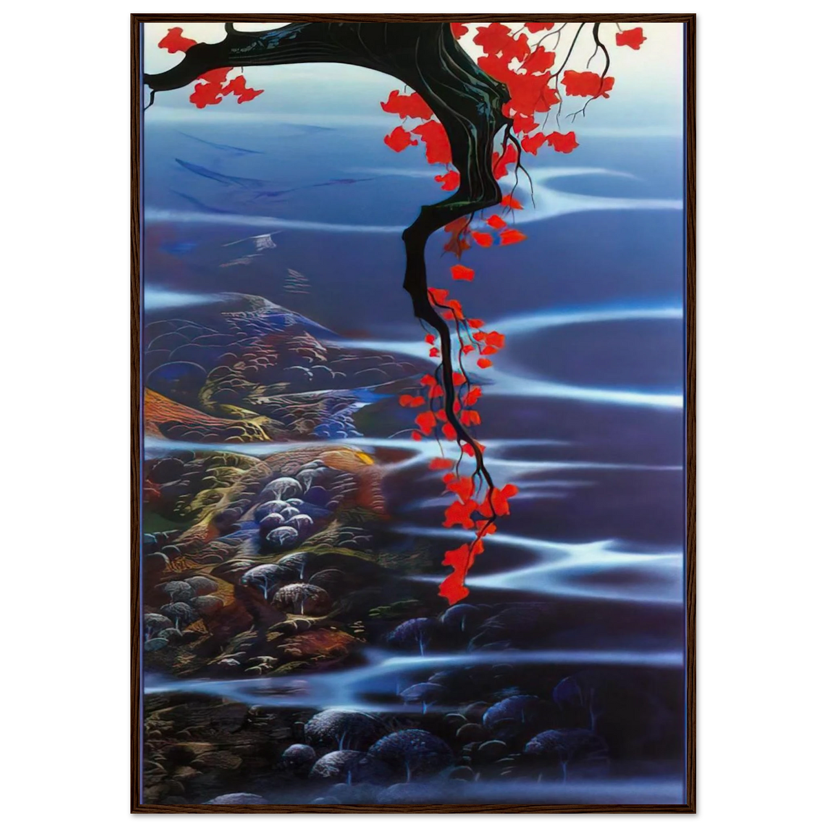 Red Leaves Framed Poster | Eyvind Earle Framed Prints Wall Art | Eyvind Earle Prints