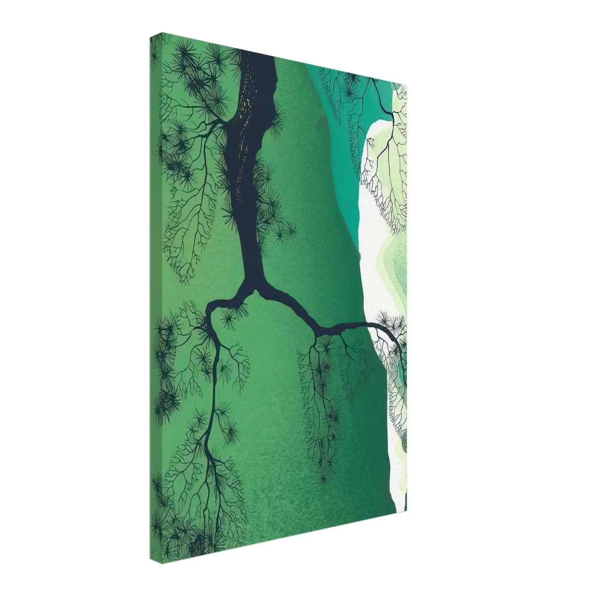 Sea Cliffs and Pine Branch Canvas | Eyvind Earle Canvas | Eyvind Earle Prints