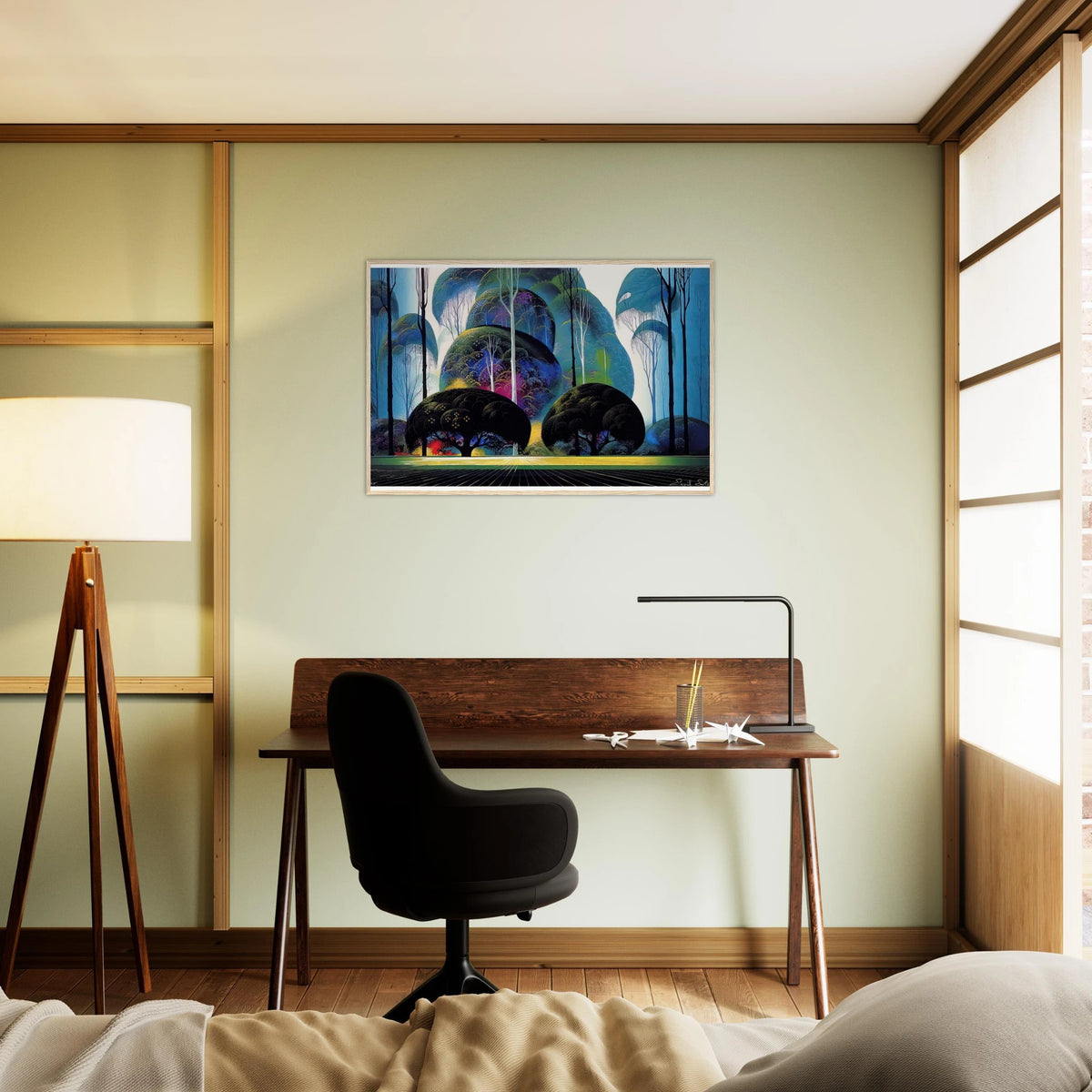 Green Forest Framed Poster | Eyvind Earle Framed Prints Wall Art | Eyvind Earle Prints