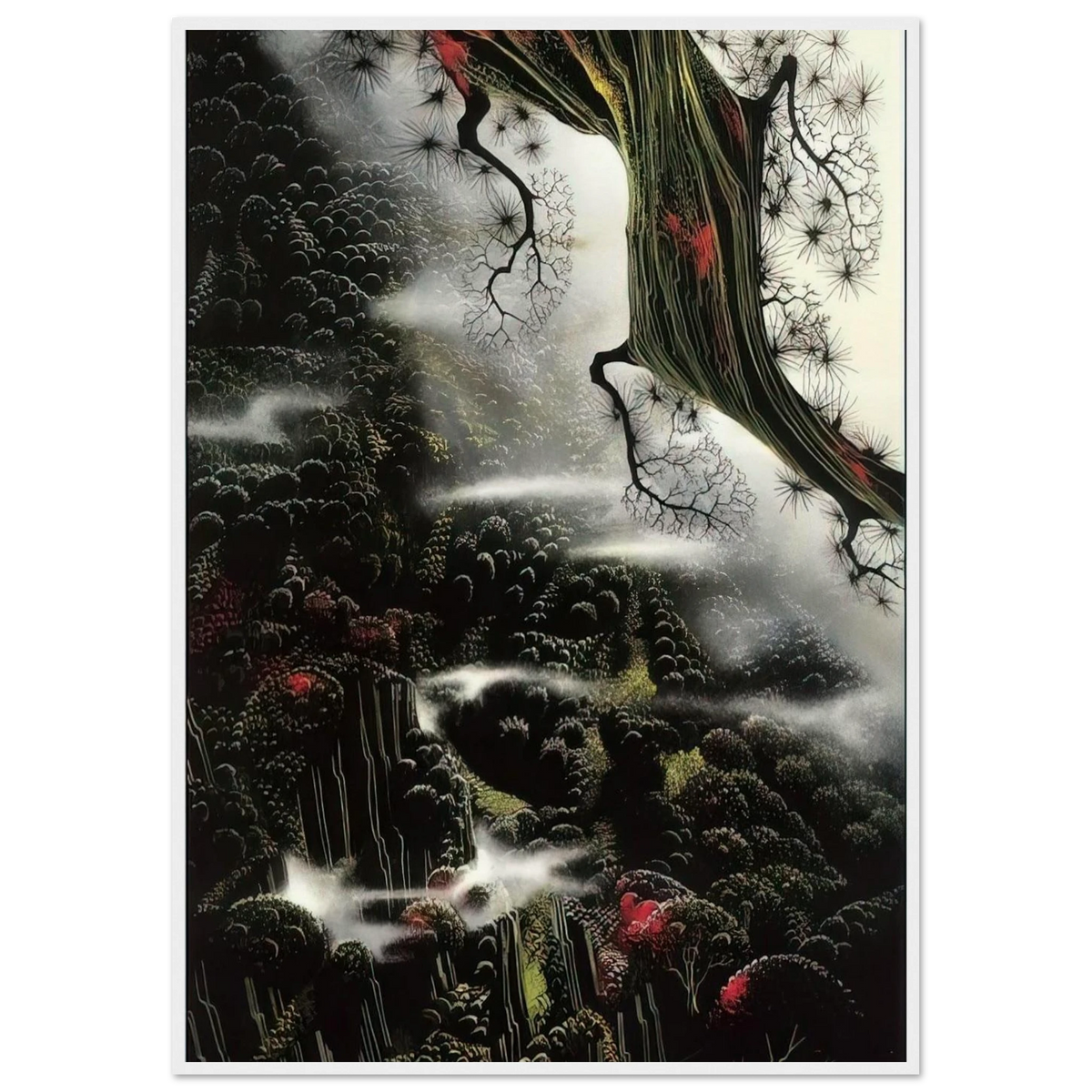 Wisps of Fog and Branch Framed Poster | Eyvind Earle Framed Prints Wall Art | Eyvind Earle Prints