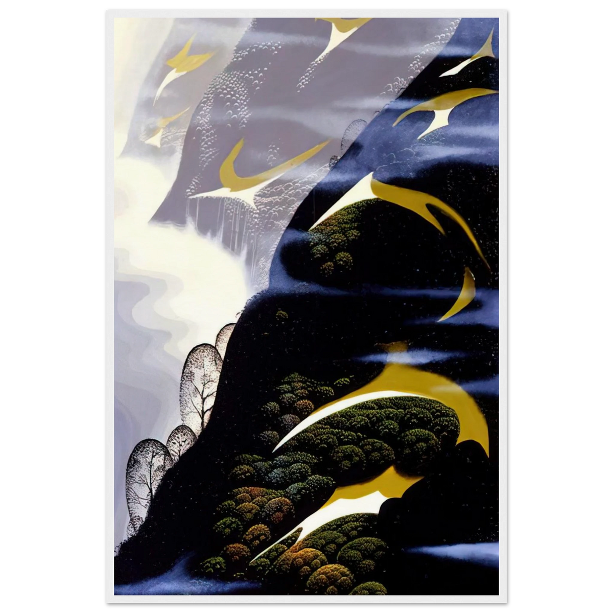 Copy of Sea mist and Pastures Framed Poster | Eyvind Earle Framed Prints Wall Art | Eyvind Earle Prints